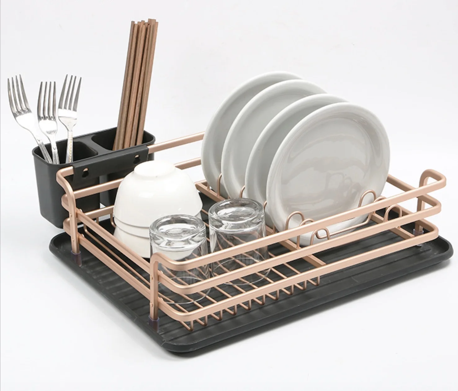 Dish Rack Drying Drainer Kitchen, Sink Counter Dishes Drainboard,Anti Rust Metal Dish Plate Drain Organizer Dryer Racks Holder