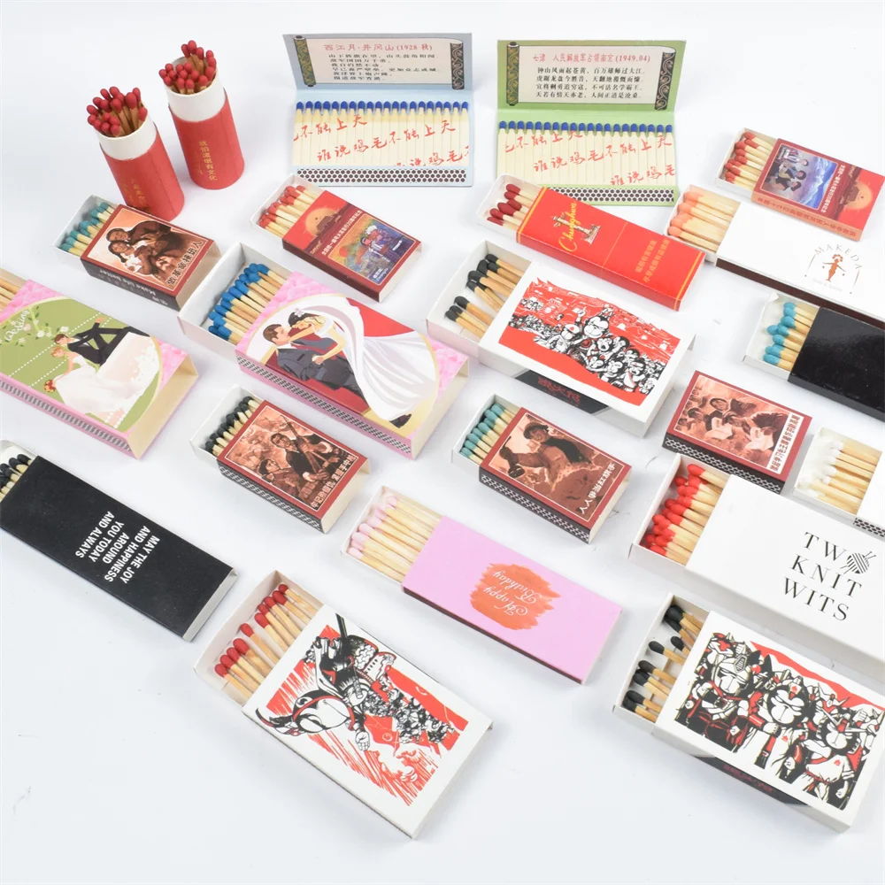 VLONG Book Style Matches Old Vintage Custom Logo Private Custom Matches Book Safety Color Candle Matches