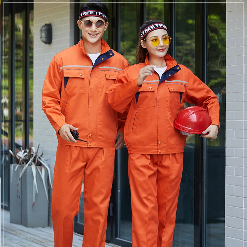 Long Sleeve Siamese 100% Cotton Workwear Work Clothes Custom Industrial Construction Overall Workwear Uniform Workwear