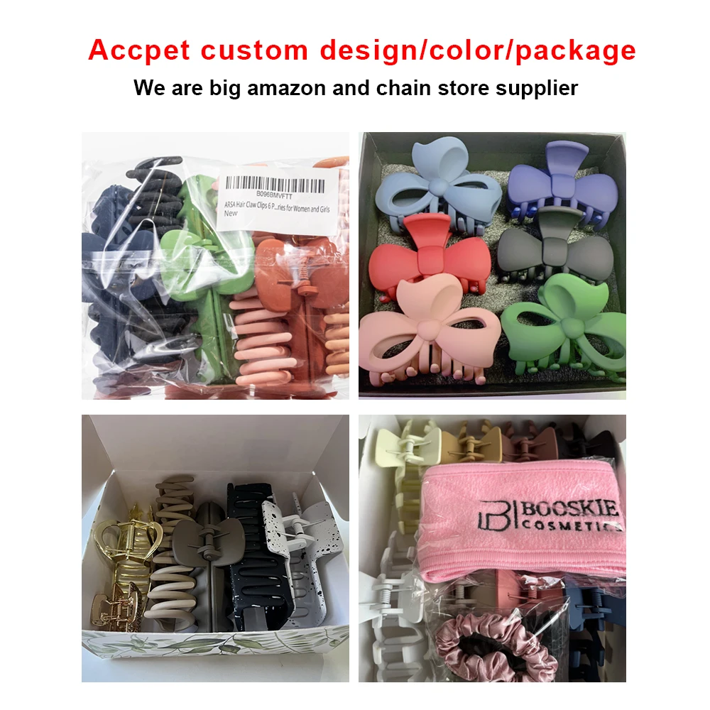 KHC013D Wholesale Popular Solid Color Satin Ribbon Flower Bow Knot Kids Hair Clips Fashion Smooth Fabric Metal Girls Hair Clips