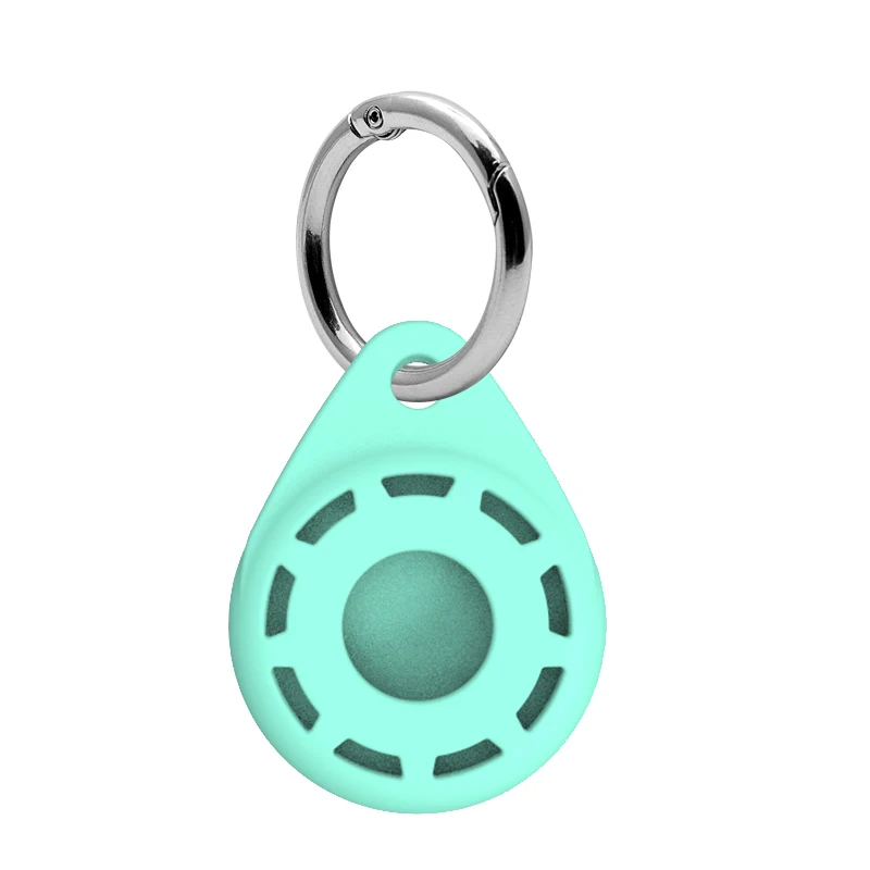 
high quality one side faces and hollow pattern airtag silicone case with key ring for airtag 