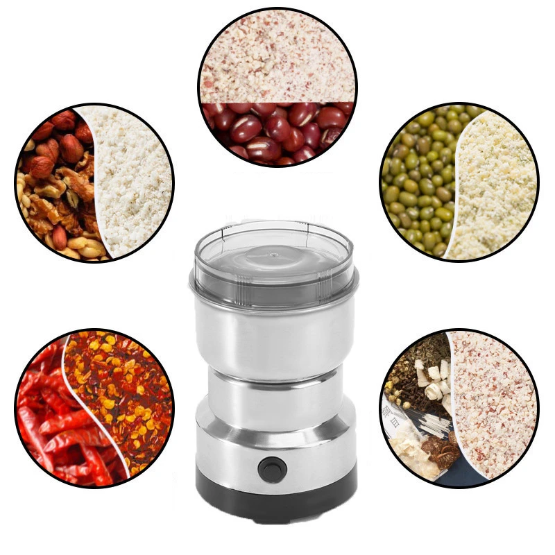 Mini Electric Stainless Steel Coffee Grinder baby food machine Multifunctional Spice Nuts Grains Bean Grinding Machine