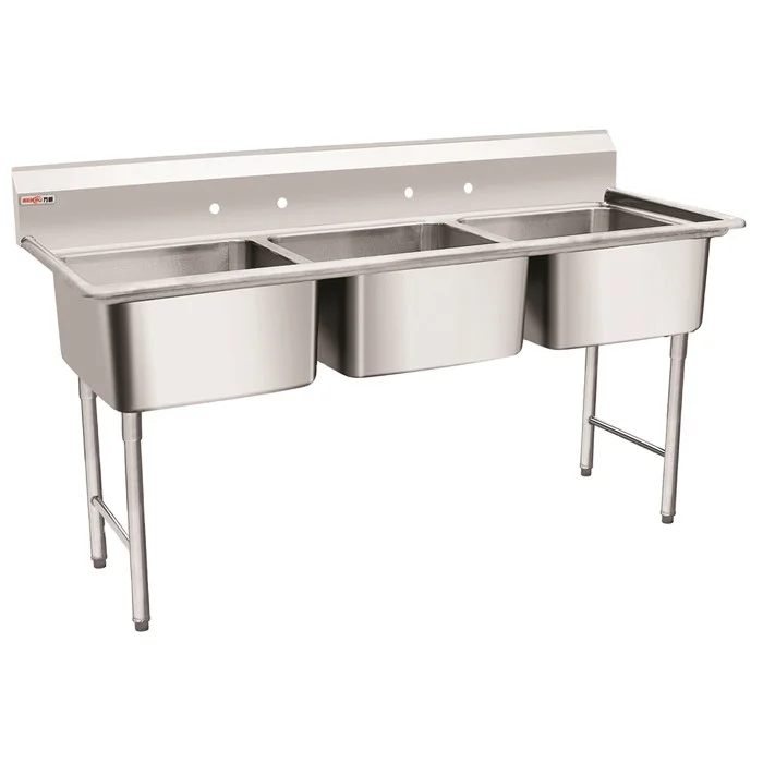 Restaurant Equipment Wholesale 3 Compartment Commercial Sink Food Prep Table/Double Drainer 3 Compartment Commercial Hotel sink