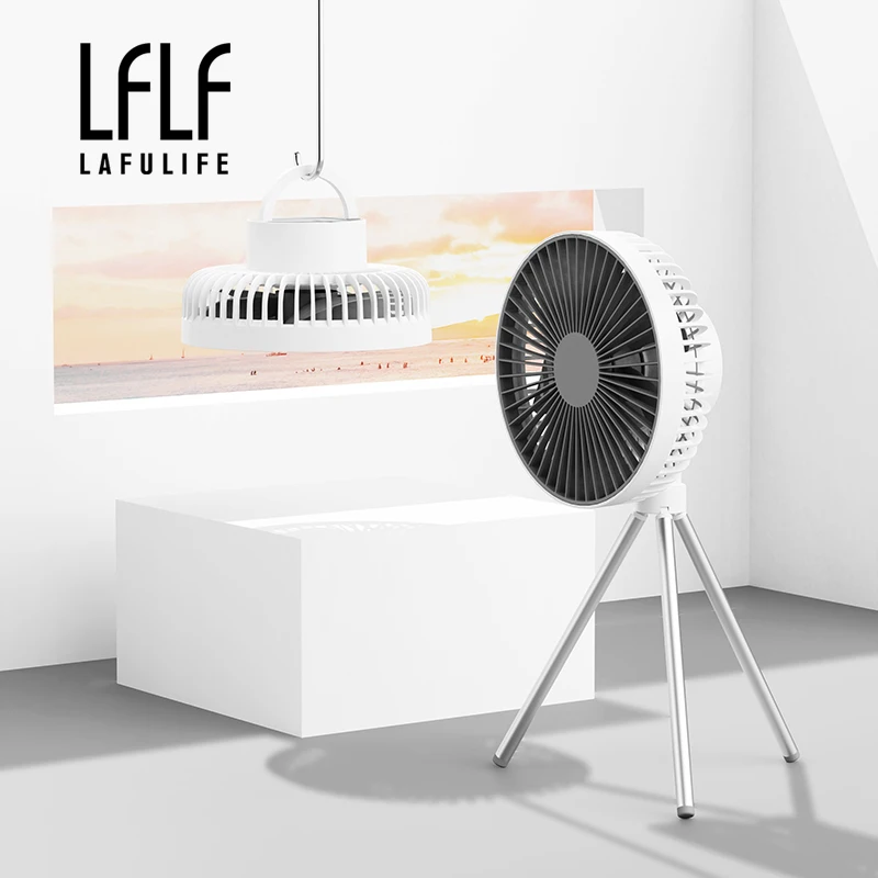 New arrivals Desktop Fan Portable Rechargeable Usb Tripod Fan  Powerful Air Cooler Stand Ceiling Camping Fan