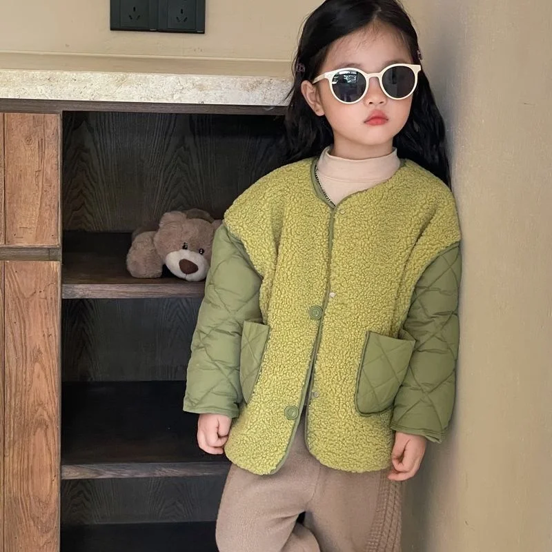 Ins Fashion Winter Autumn  Kids Clothes Jacket Warm Cotton Baby Boy Girl Coat