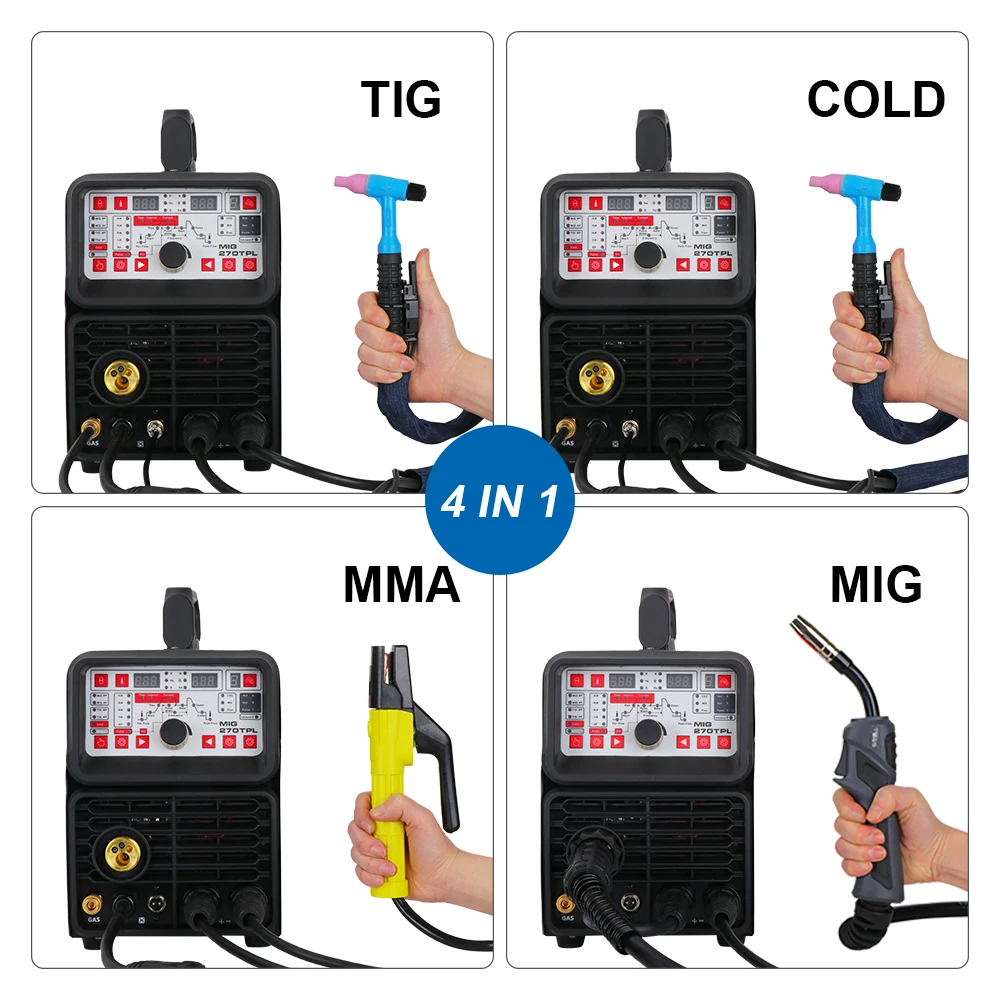  Многофункциональный сварочный аппарат ANDELI MIG/TIG pulse/MMA/Cold нержавеющая сталь 4 в 1 Интеллектуальный