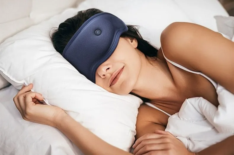Hot Compress Bluetooth Music Folding Eye Strain Dark Circles Relief Improve Sleep Smart Eye Care Massage Eye Mask