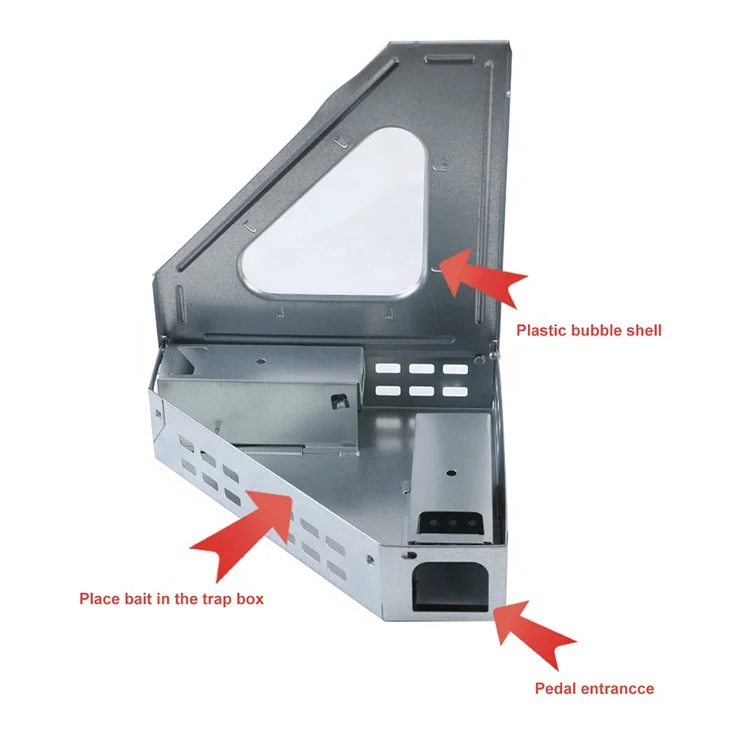 Китайская фабрика дешевая маленькая ловушка для грызунов из нержавеющей стали 2 двери с прозрачным окном