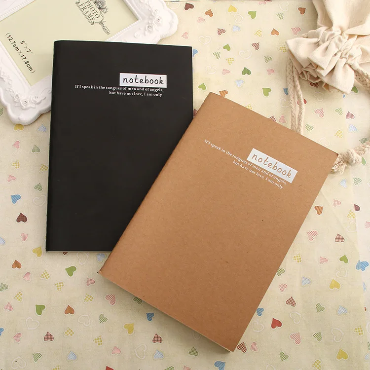 Custom Printing Logo A6 A5 B5 Size Stitching Composition Book Recycled Kraft Paper Softcover Notebook Exercise Book for School