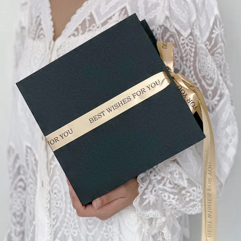 Customized Logo Large Size Fine Gift Box Magnetic Book Shaped Packaging Box With Ribbon