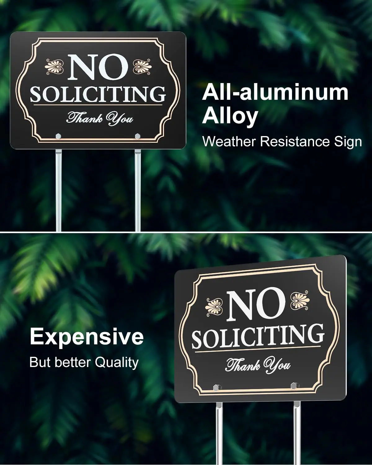 Factory Wholesales Premium Aluminum Community Road  Waterproof No Soliciting Sign