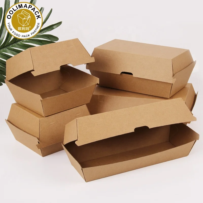 Custom mini burger and chips package paper box with window