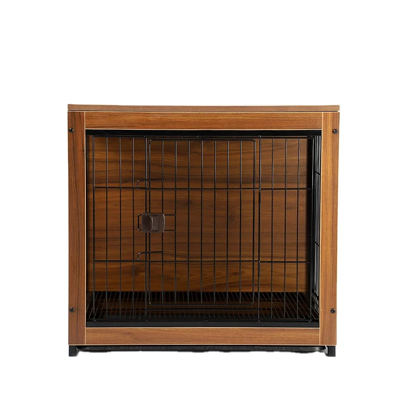 arge Medium Dog Training Crate Kennel Cage with Double Lockable Doors Pet Crate End Table Wood Furniture Cave House Chew-Proof