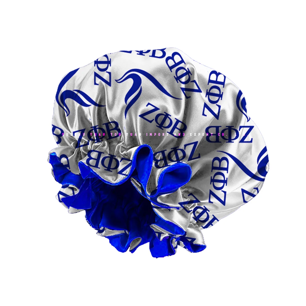Готовый к отправке Zeta Phi Beta декоративные греческие буквы Sorority ZPB 2 слоя саржевая атласная шляпка