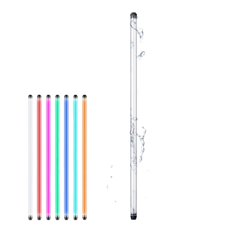 18W 1350lm 4ft 1.2m RGB LED Video Light Wand LUXCEO P120 waterproof IP68 Phone App Remote Control Photography Light Stick