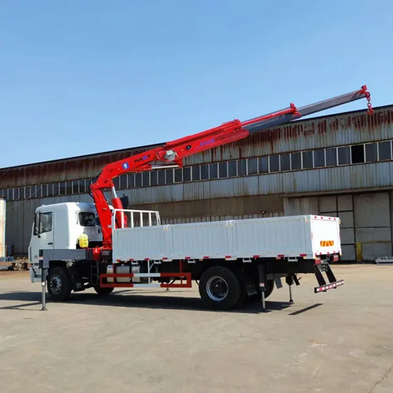 HAOY Car Hydraulic Boom Articulated Self Loading With 12 Ton Dump Tipper Folding Arms Truck Mounted Crane