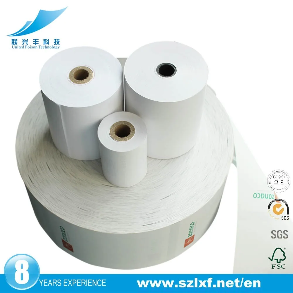Professional Manufacture Bank ATM Receipt Thermal Paper Roll Back Print For Receipt Printer