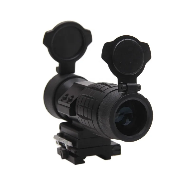 
Airsoft Rifle gun Tactical red dot sight scope 3x Magnifier Compact Sight with Flip UP Mount Side picatinny rail mount 