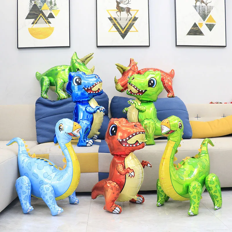 
1pcs Mini Tyrannosaurus raptors triceratops Jurassic dinosaur balloons birthday party decor baby shower animal helium balloons 