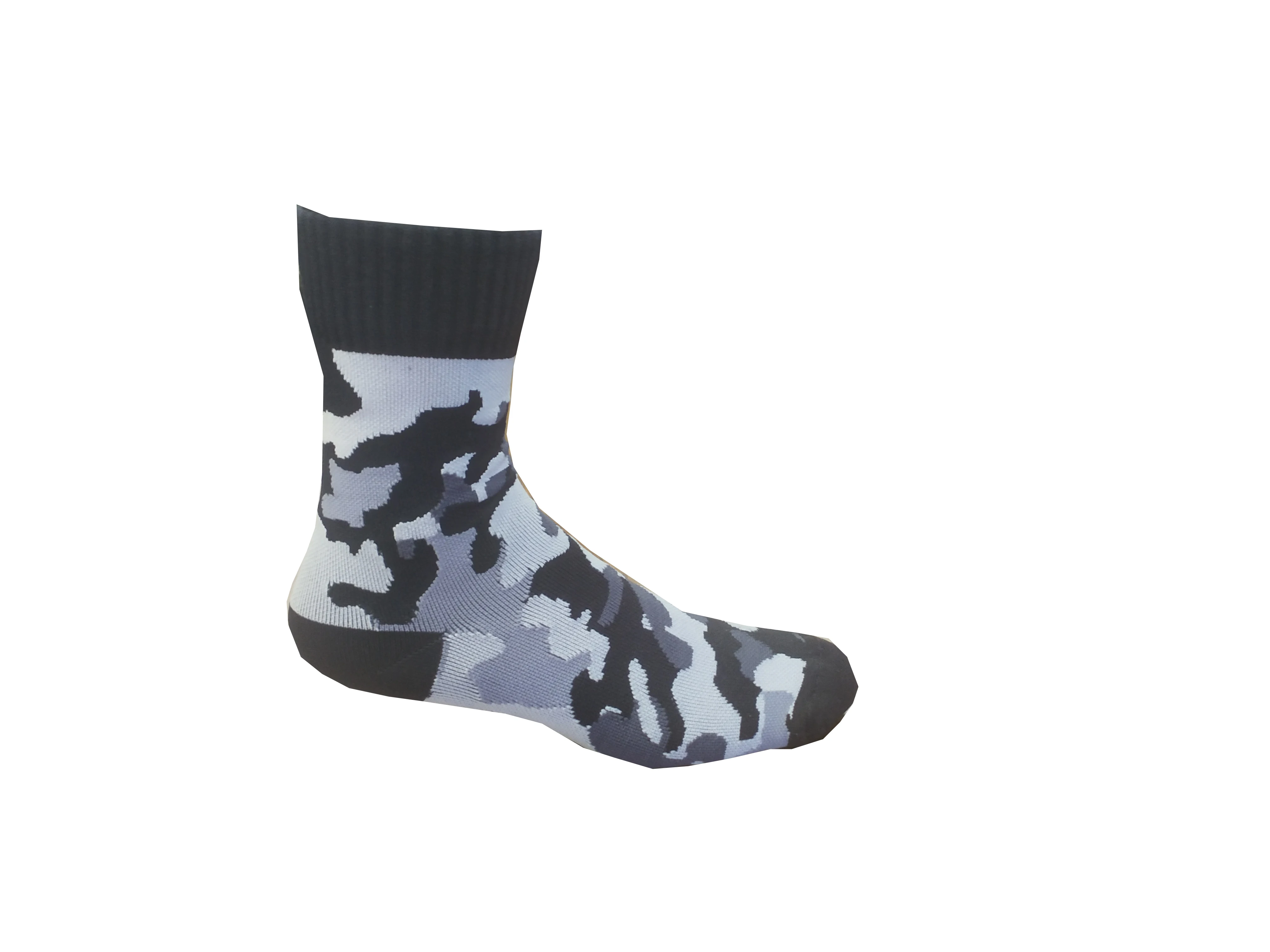Wholesale custom high quality athletic non slip fun sports green camouflage trekking sock