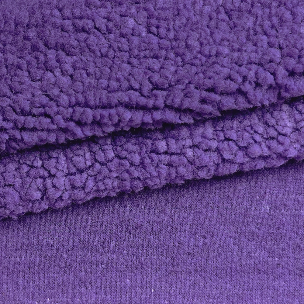 Wholesale Heavyweight 455gsm Embossed Lamb Cashmere 100% Polyester Sherpa Fleece Fabric For Hoodie Coats