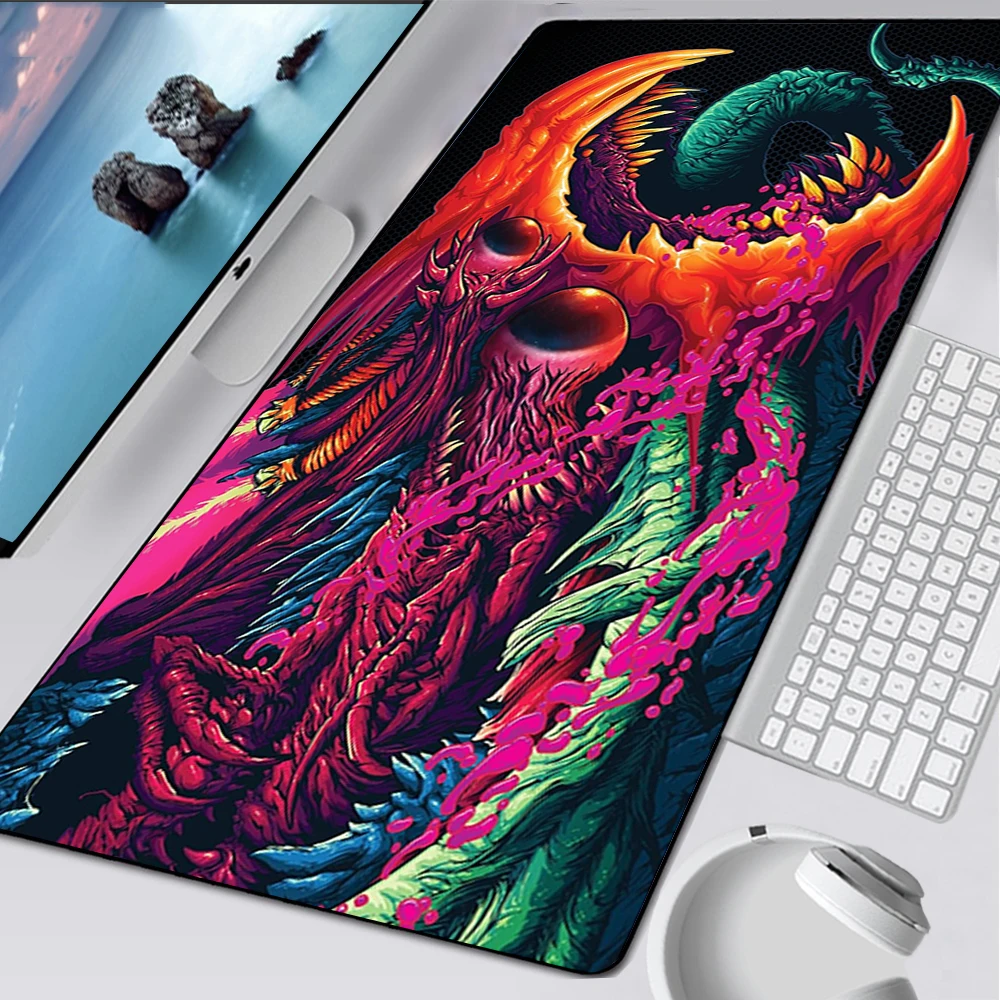 Large Mouse Pad Gaming Mousepad Anti-slip Natural Rubber Keyboard Desk Mat with Locking Edge CSGO Hyper Beast AWP Game Mouse Mat