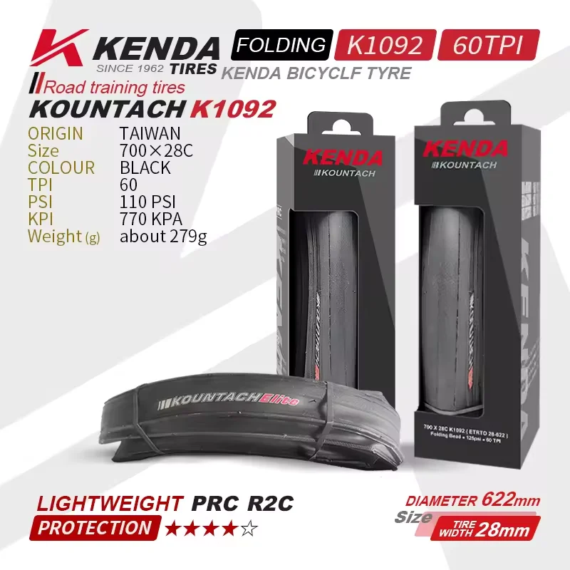 K1092 Llanta Kenda Tire Tyres 700*23C/25C/28C Road Bike Parts Cycle Lightweight Anti-stab Outer Tube Bicycle Tires Parts