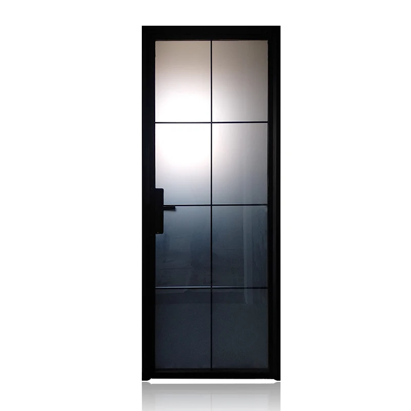 Swing Door Soundproof Crashproof Toughen  Villa Anti-collisio aluminum Pane Natural Veneer Swing Door