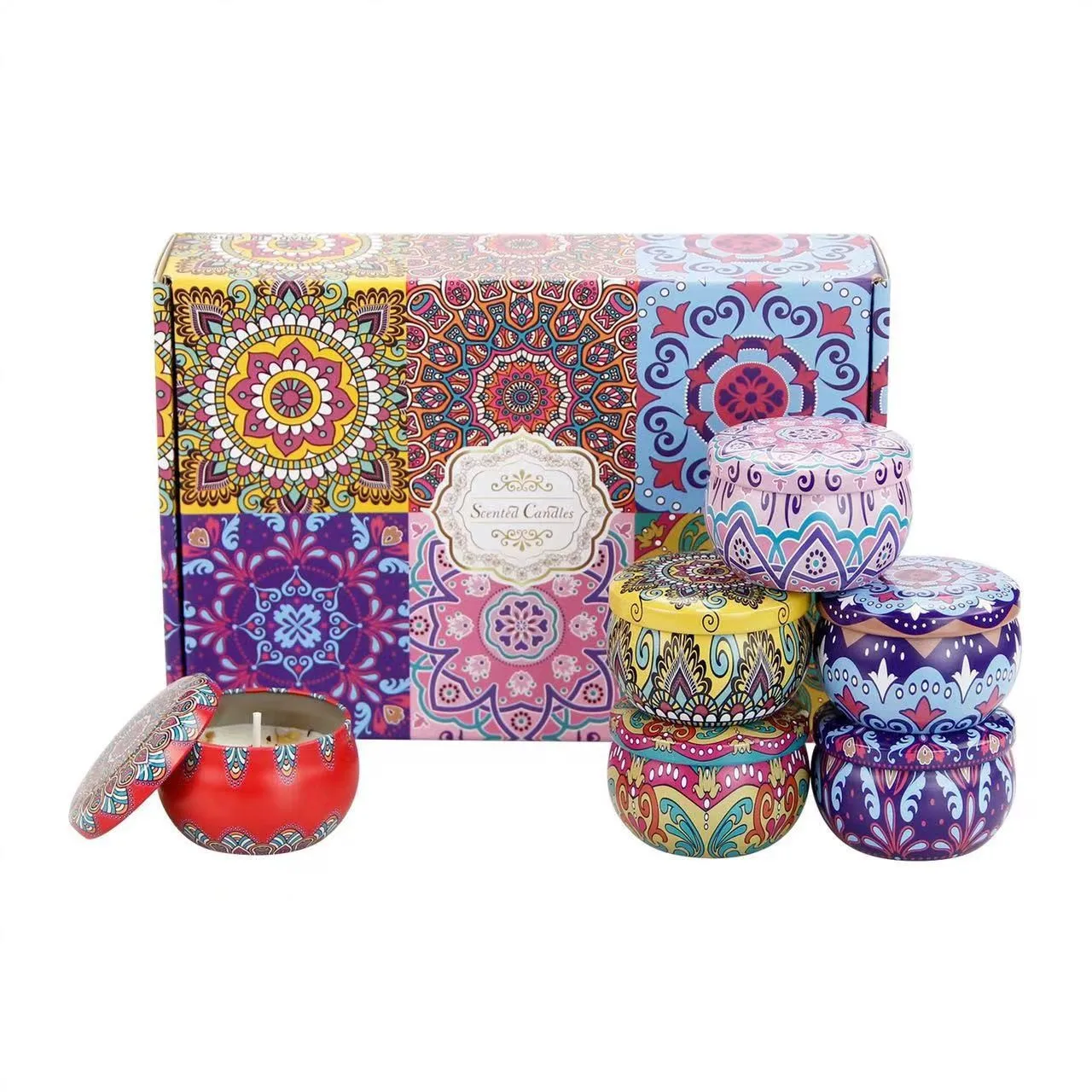 2 oz Essential oil soy wax scented Candle with hand gift set