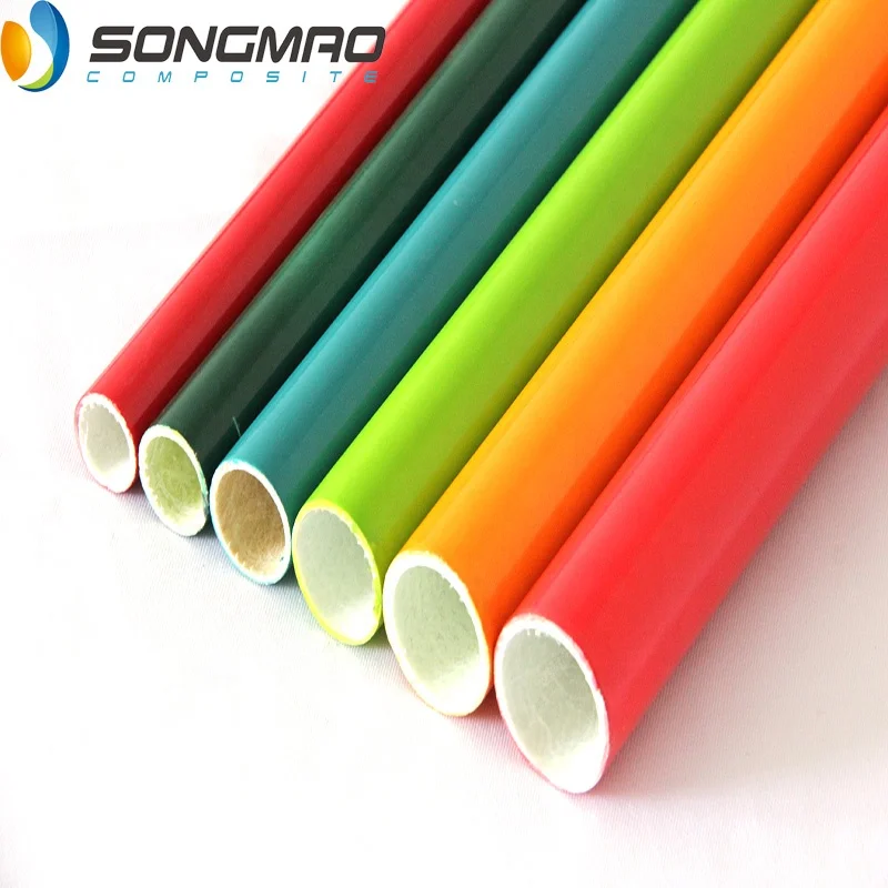 Light weight customized color fiberglass tube fiberglass round pipe handle for farm digging handle