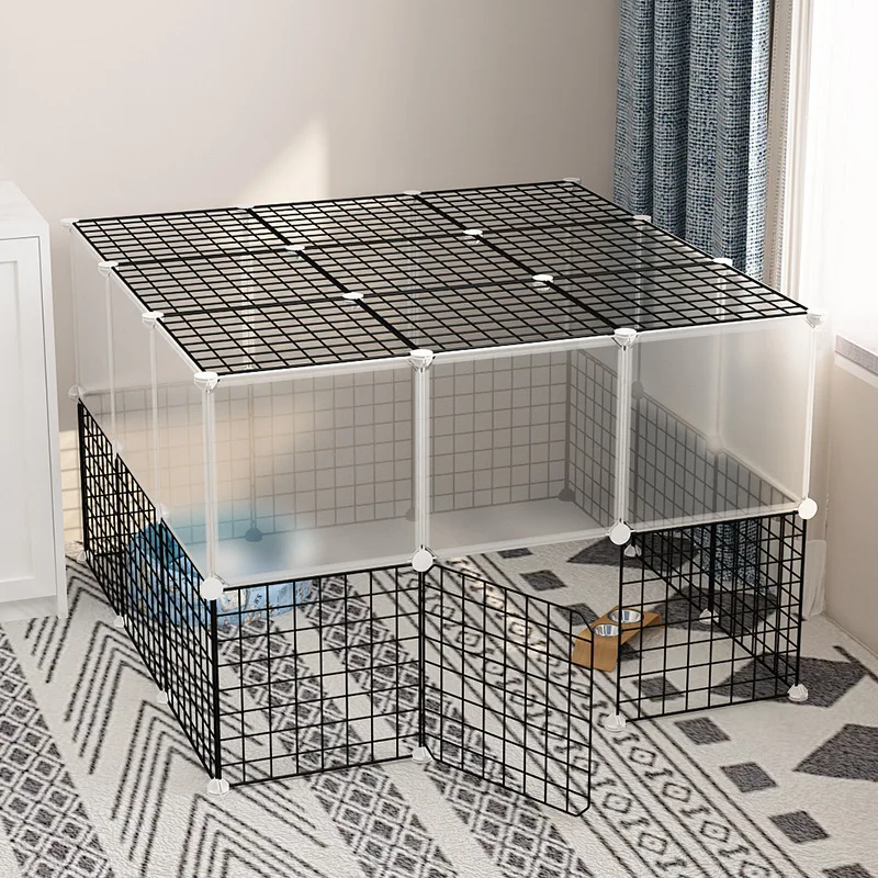 DIY Pet Playpen 35*35cm Portable metal wire Yard Fence Black or White Small pet animal cat house Cage