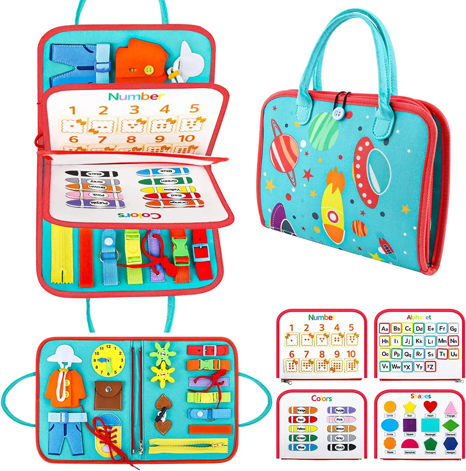 Baby Kids Felt Busy Board Parts Accessories Montessori Toys For Toddlers Children Sensory Learning Busy Board Autism Toys