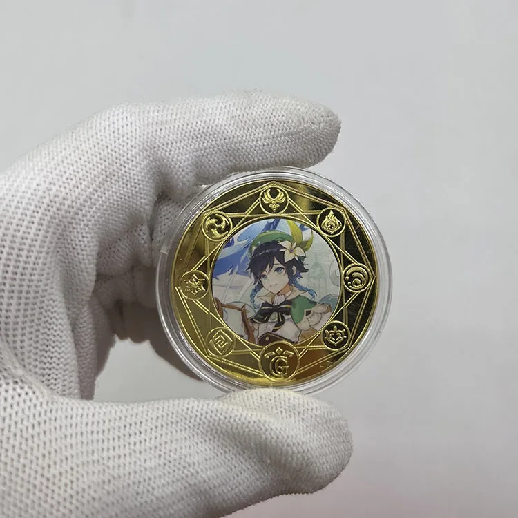 Быстрая доставка Аниме игра Genshin Impact 24K позолоченная монета в наличии
