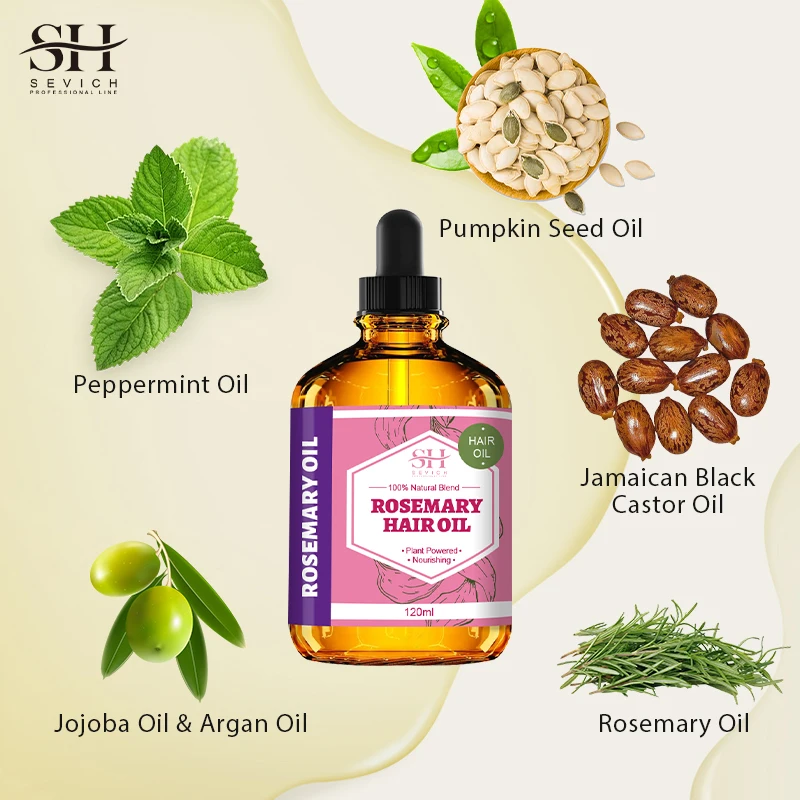 Private Label Organic Rose Rosemary Oil Intensely Nourishing Hair Oil Recovery Hair Damaged For Short Long Hair