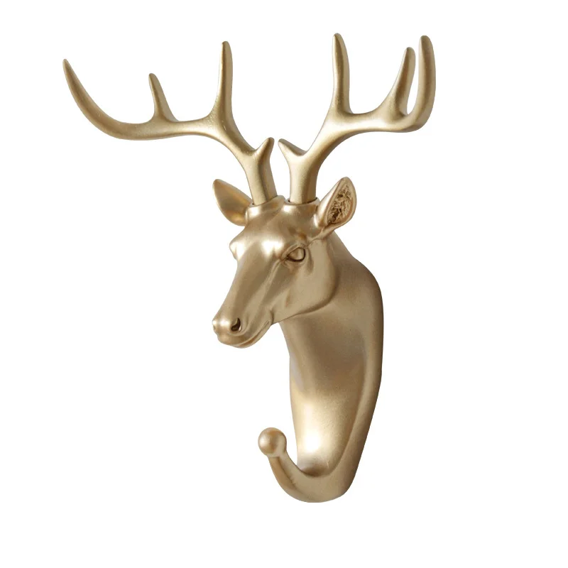 American Punch-Free Clothes Hanger Sticky Hook Decorative Hook Animal Head Wall Hanging Deer Head Hook New Product