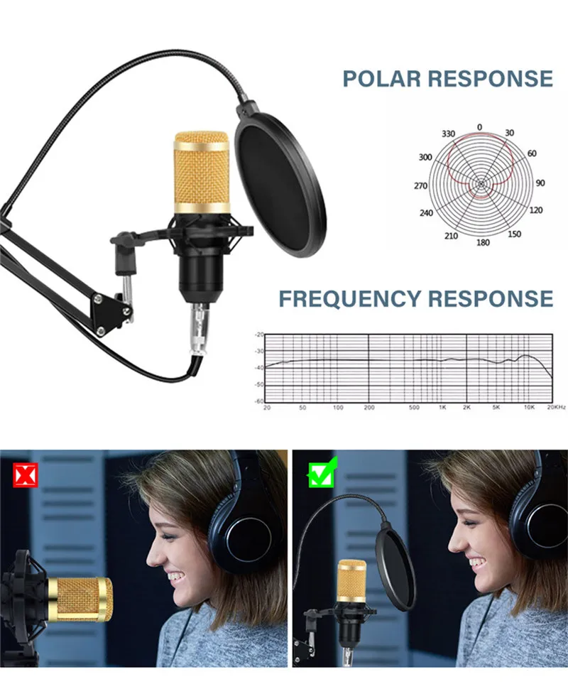 LM800 microphone condenser studio microfonos karaoke bm 800 bm800 usb recording micro phone mikrofon wired set v8 v8s sound card