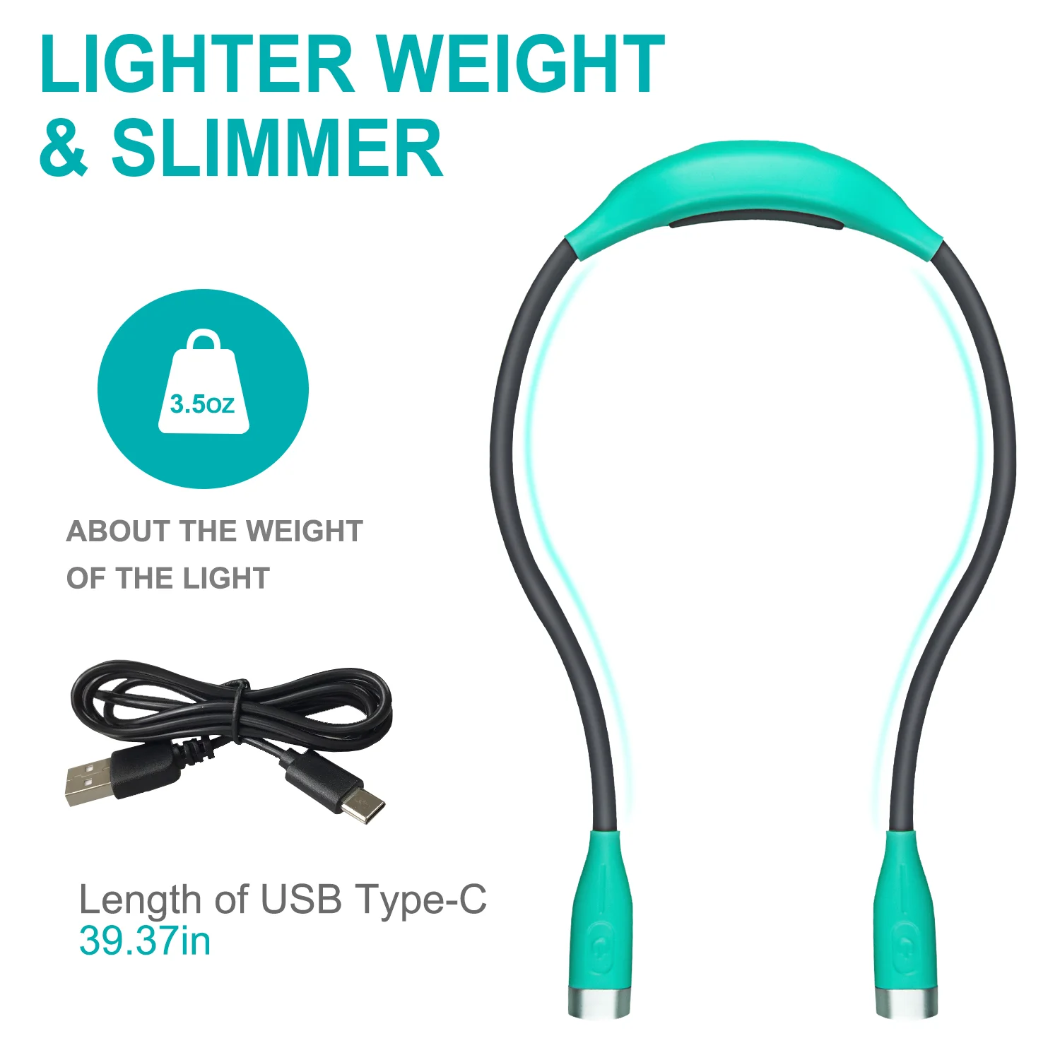  4 Led USB Reading Lamp High Quality Neck Book Light Rechargeable HandsFree Durable LED for Knitting Camping Repairing