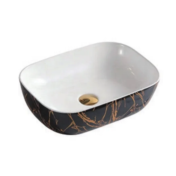 Bathroom Vessel Sink Wash Basin on Countertop Hand Painting Ceramic Modern Oval Washing Hands Pedestal Sinks 3 Years Grade AA 6L