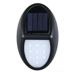IP65 Waterproof Outdoor Professional 10 Leds Wall Mounted Black Powered Small Solar Deck Fence Lamp Lights  For Garden Pathway