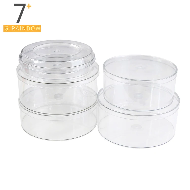 High Quality Pellucid Plastic Box Round Packaging Food Container Biscuit Cookie  Storage Box with Clear Lid