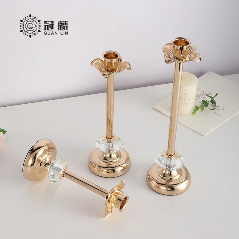 Wholesale Wedding Taper Candle Holder Centerpieces Candlestick Candelabra Luxury Metal Gold Candle Holder