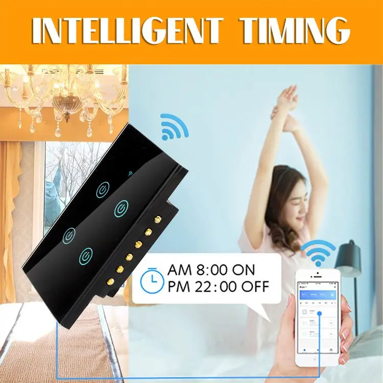  2021 Новый Au Wi-Fi выключатель света Rs485 Modbus сенсорный Smart кнопочный переключатель домашняя вилка зарядного