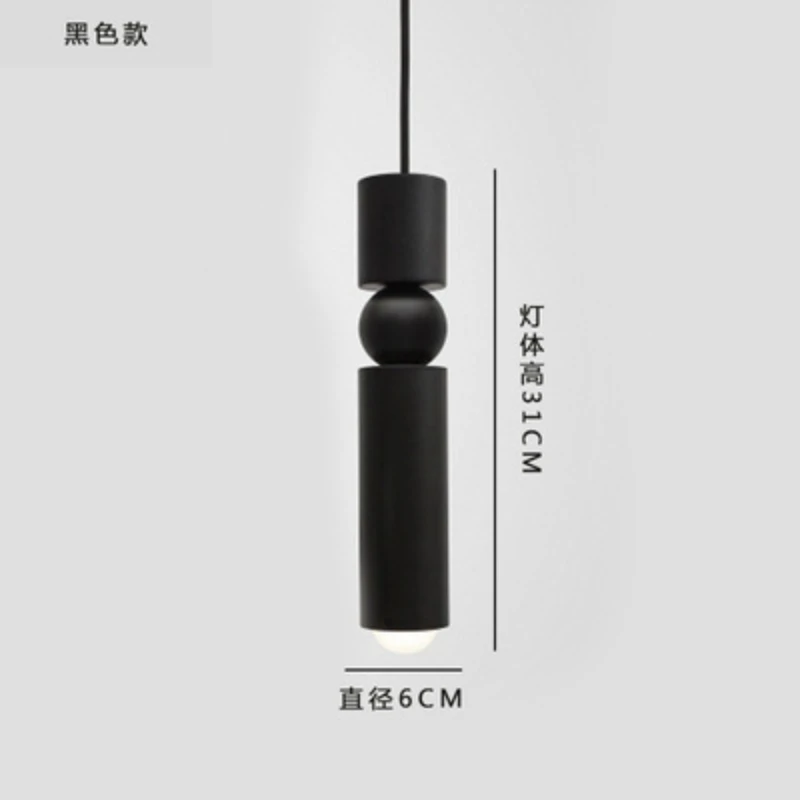 Scandinavian creative bullet head cafe chandelier modern minimalist restaurant bedroom bedside acrylic small pendant lamp