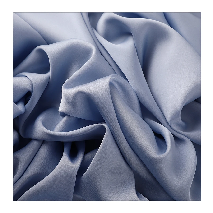 Hanlin Textile Supply 85-150gsm Plain Dyed Woven Polyester Spandex tela Satin silk Fabric for Dress