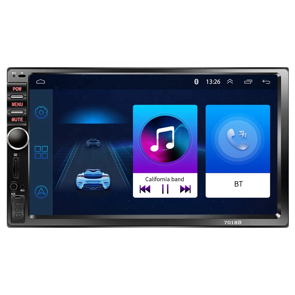 New 7018 With A Knob Radio Built -in Car Android 1g+16g WIFI/USB/BT/TF/AUX Car DVD Player