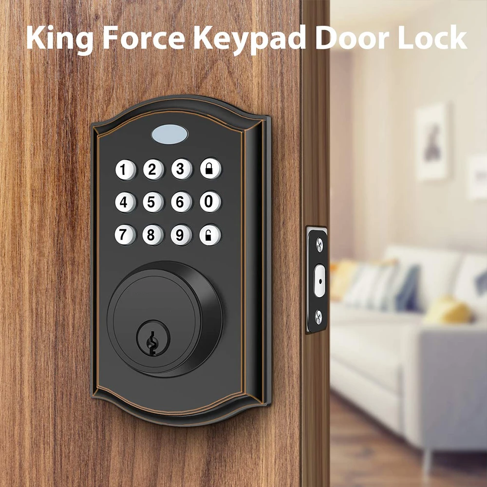Electric Lock  Smart Deadbolt Lock Silver Black 4AA Key password Battery Electronic Tuya app