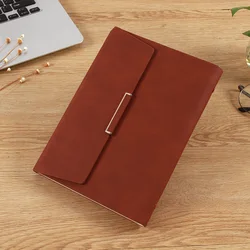 A5 Soft Leather Notebook Customized Supplier Multifunctional Notepad Leather Three Fold Loose Leaf Notebook Set Customized