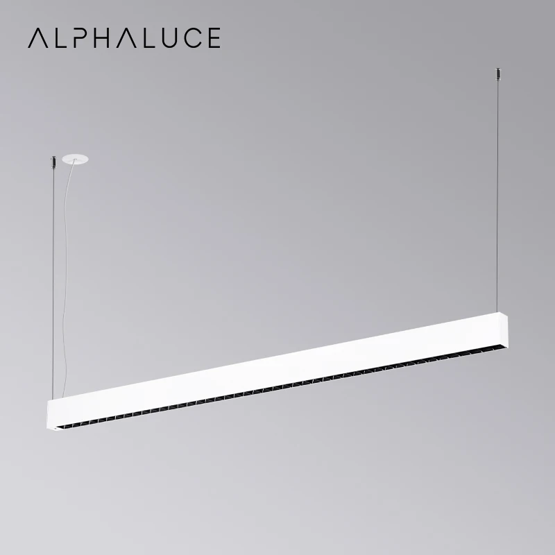 Alphalighting Recessed Office Led Ceil System Lighting Black White Modern Ip20 Indoor Led Linear Pendant Light
