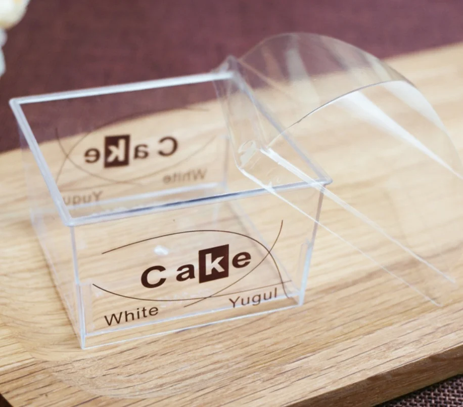 Square Shape 5oz  150ML Jelly Pudding Cups Clear Printed Plastic Ice Cream Mousse Pudding Cups Glass Disposable