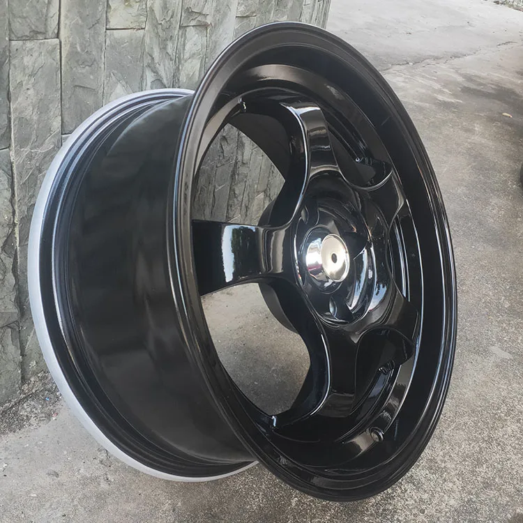 Deep Dish Black Color 15 inch alloy wheels PCD 4x100
